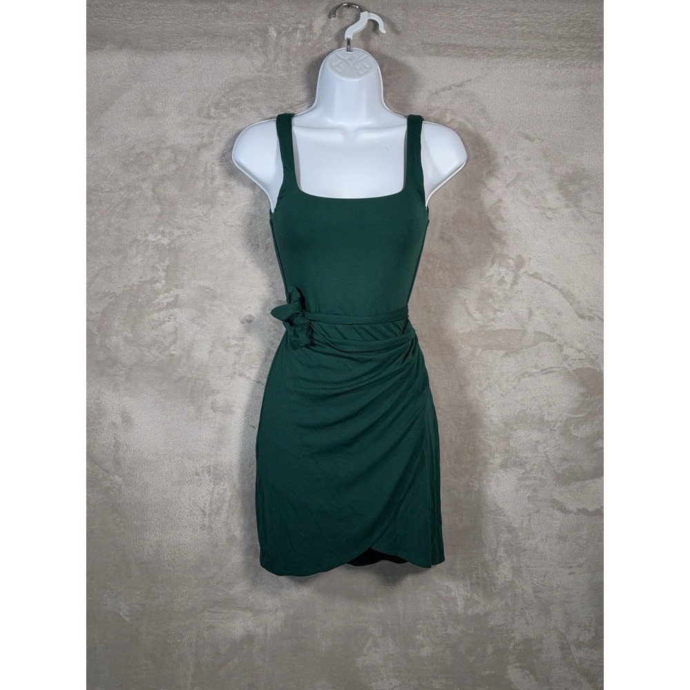 ARITZIA‎ Wilfred Wrap Dress Womens Size XS Green Sleeveless Tie Waist Mini